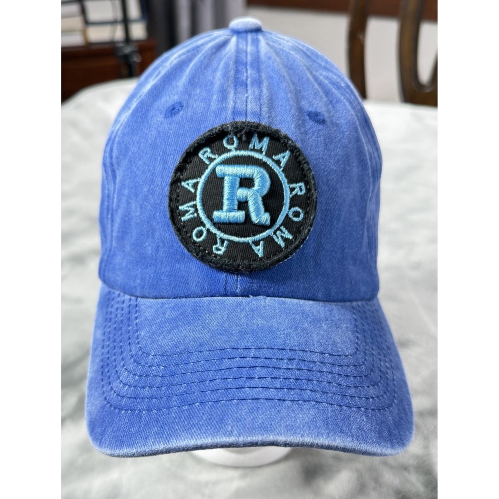 Italia Roma Hat Cap Strap Back Mens One Size Blue Denim Italy Embroidered